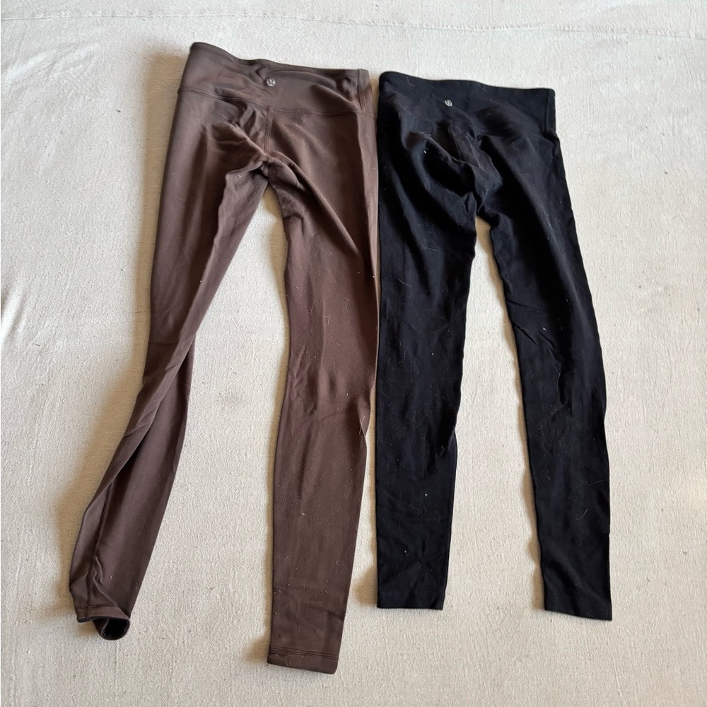 “Older” Lululemon Wunder Under leggings low rise thick reversible size 4 bundle